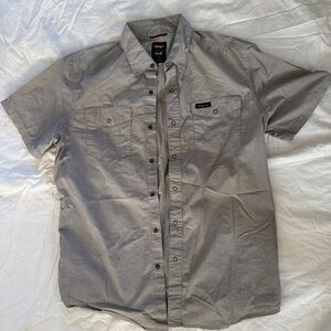 Wrangler Men's Casual Gray Button Down Shirt